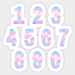 Pastel Galaxy Numbers Sticker